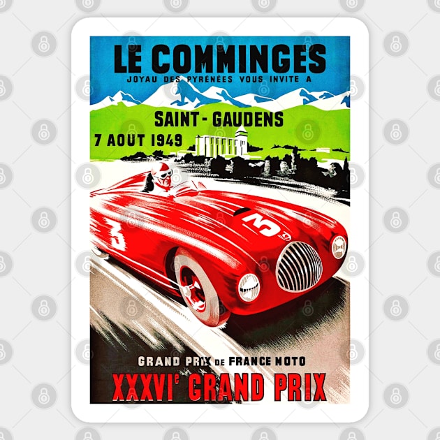 Vintage Grand Prix Poster 1949 Sticker by Bugsponge